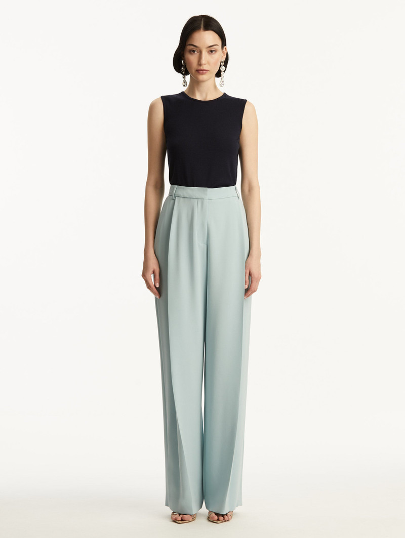 Oscar de la Renta WIDE LEG SILK GEORGETTE PANT outlook