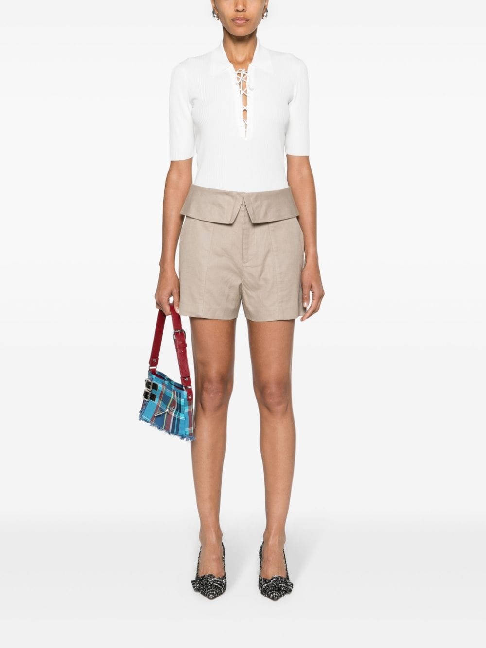 folded-waist shorts - 2