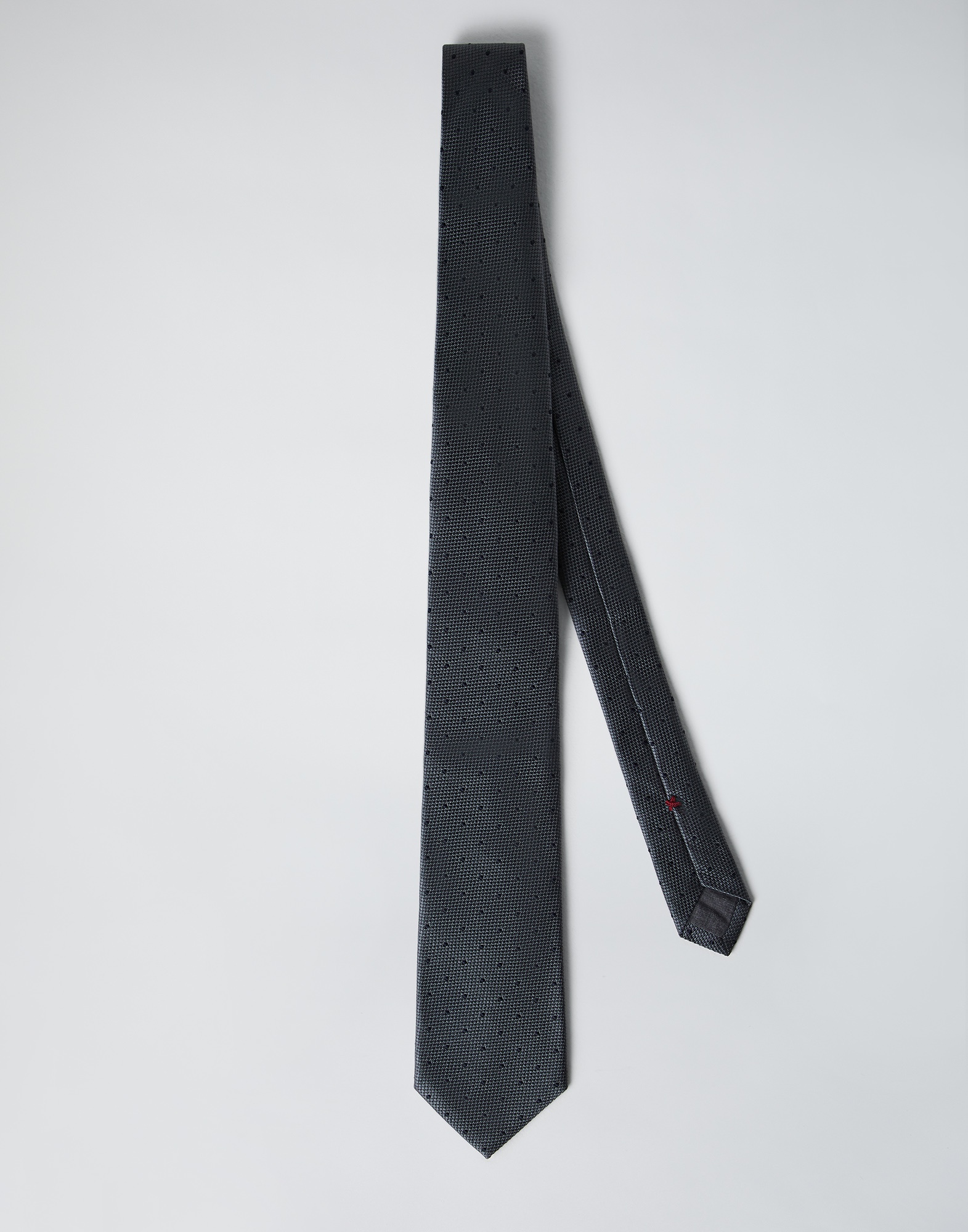 Spotted silk tie - 1