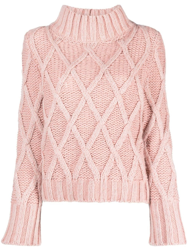 Aran-knit high-neck jumper 1