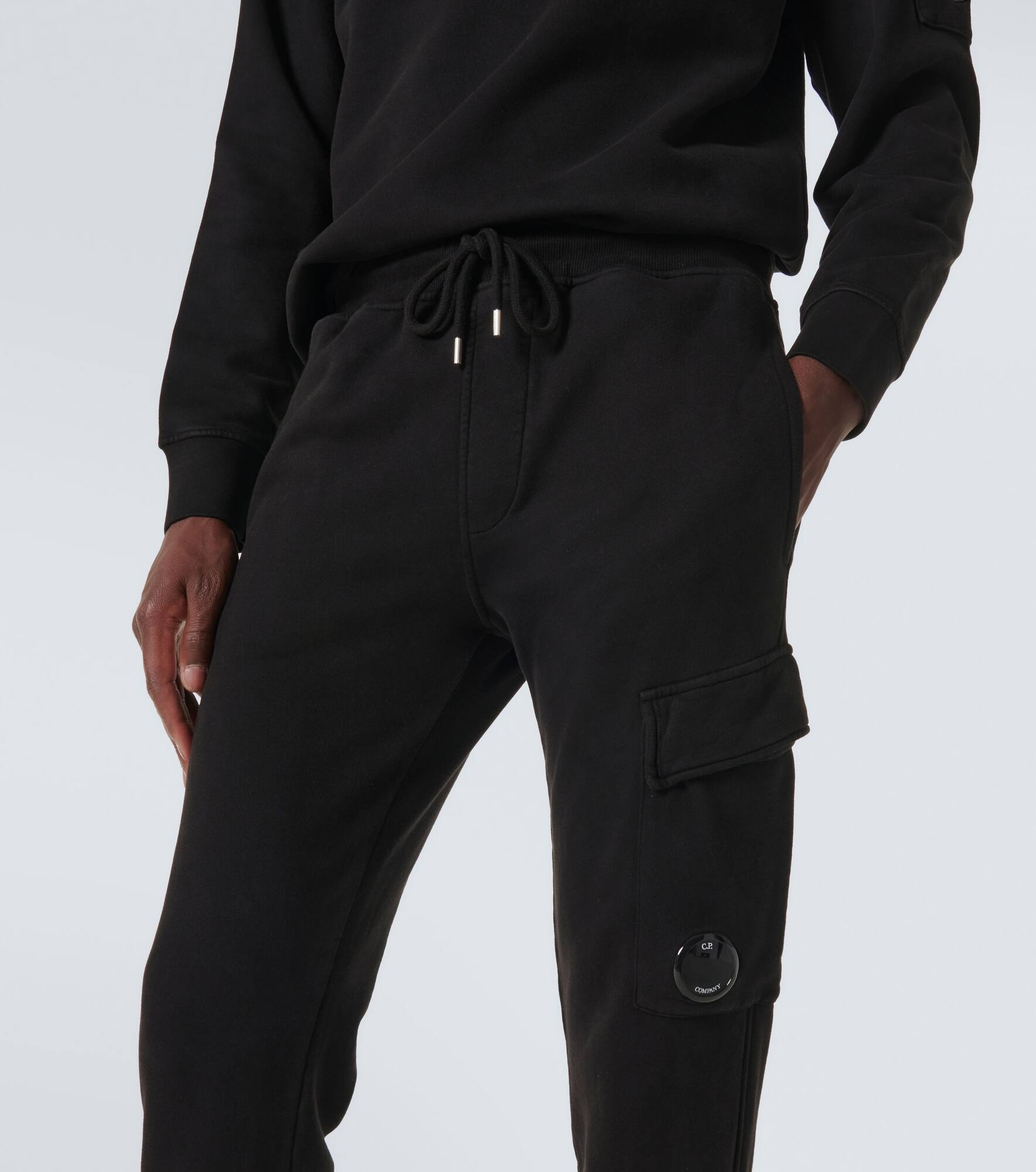 Lens cotton fleece cargo sweatpants - 5