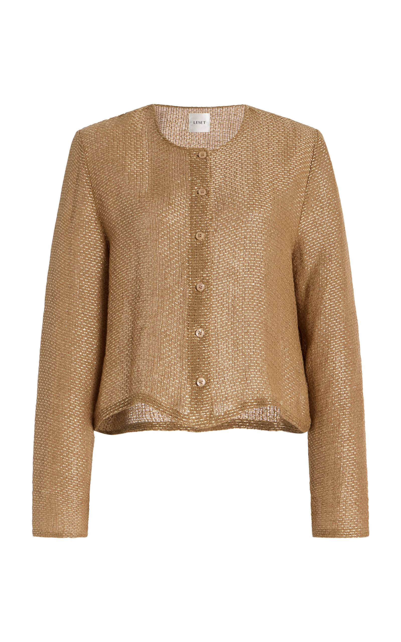 Stella Knit Linen-Blend Cardigan brown - 1