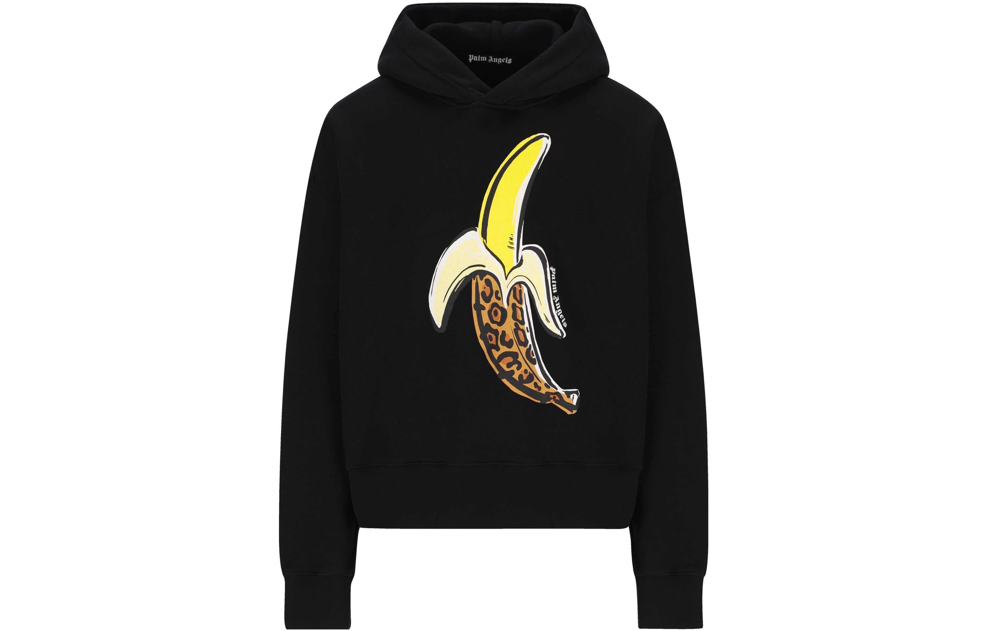Palm Angels Banana Printed Hoodie 'Black Yellow Leopard' PMBB058F22FLE0091018 - 2