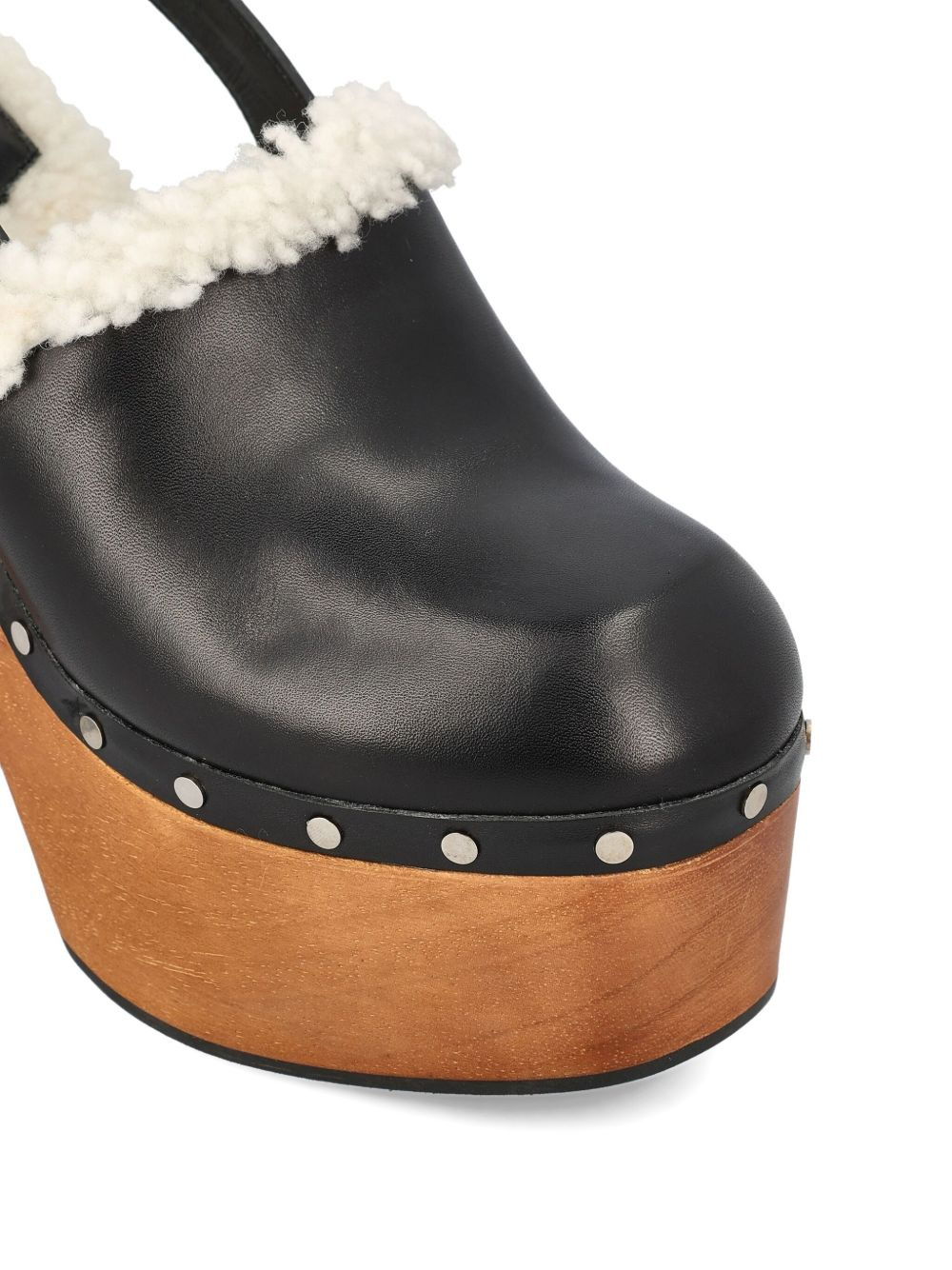 135mm leather platform sheepskin sandals - 3