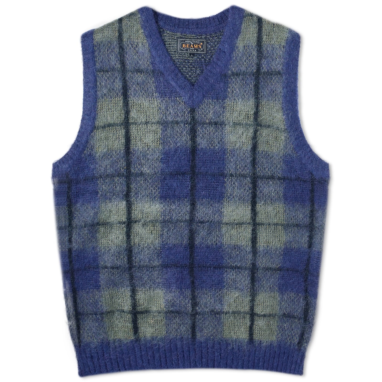 Beams Plus Mohair Check Vest - 1