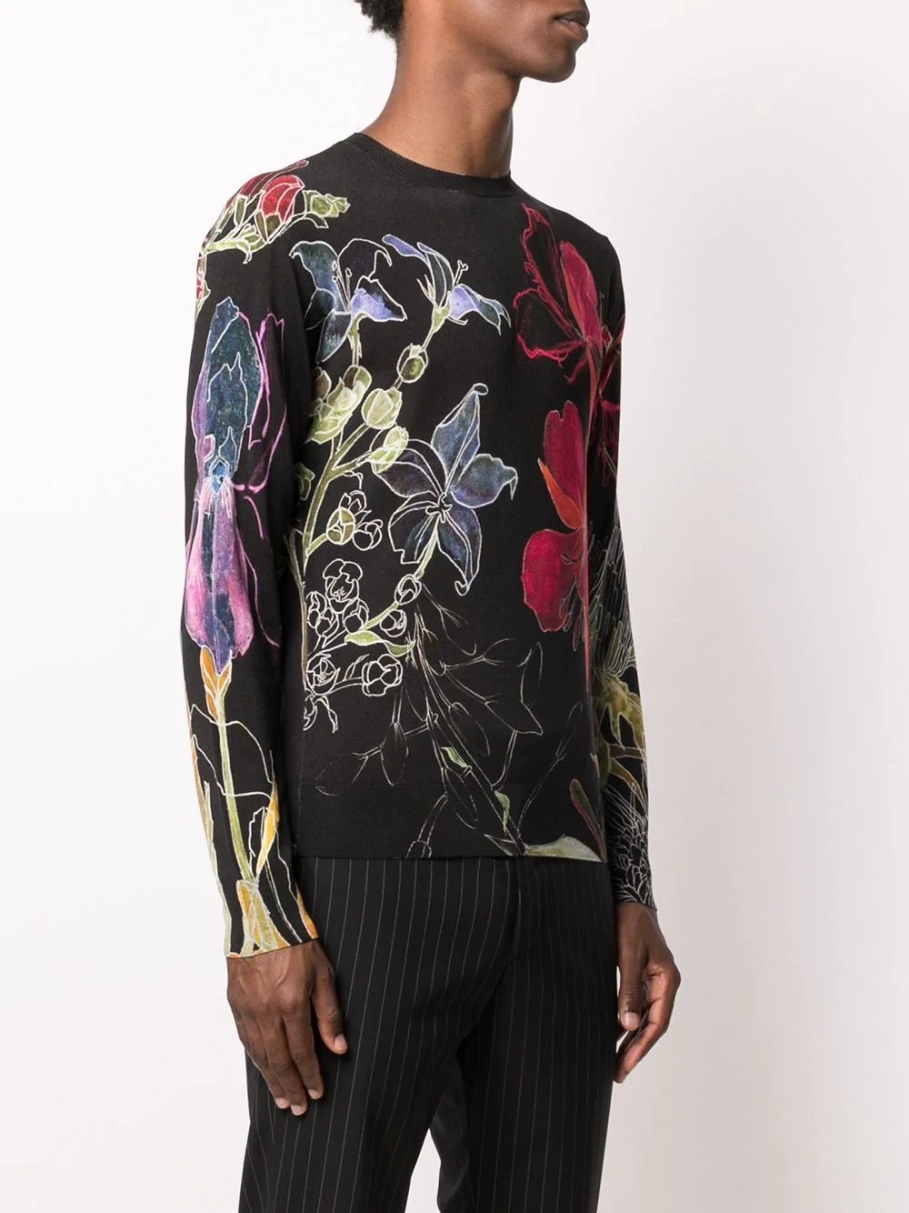 Deconstructed Floral crew-neck jumper - 3