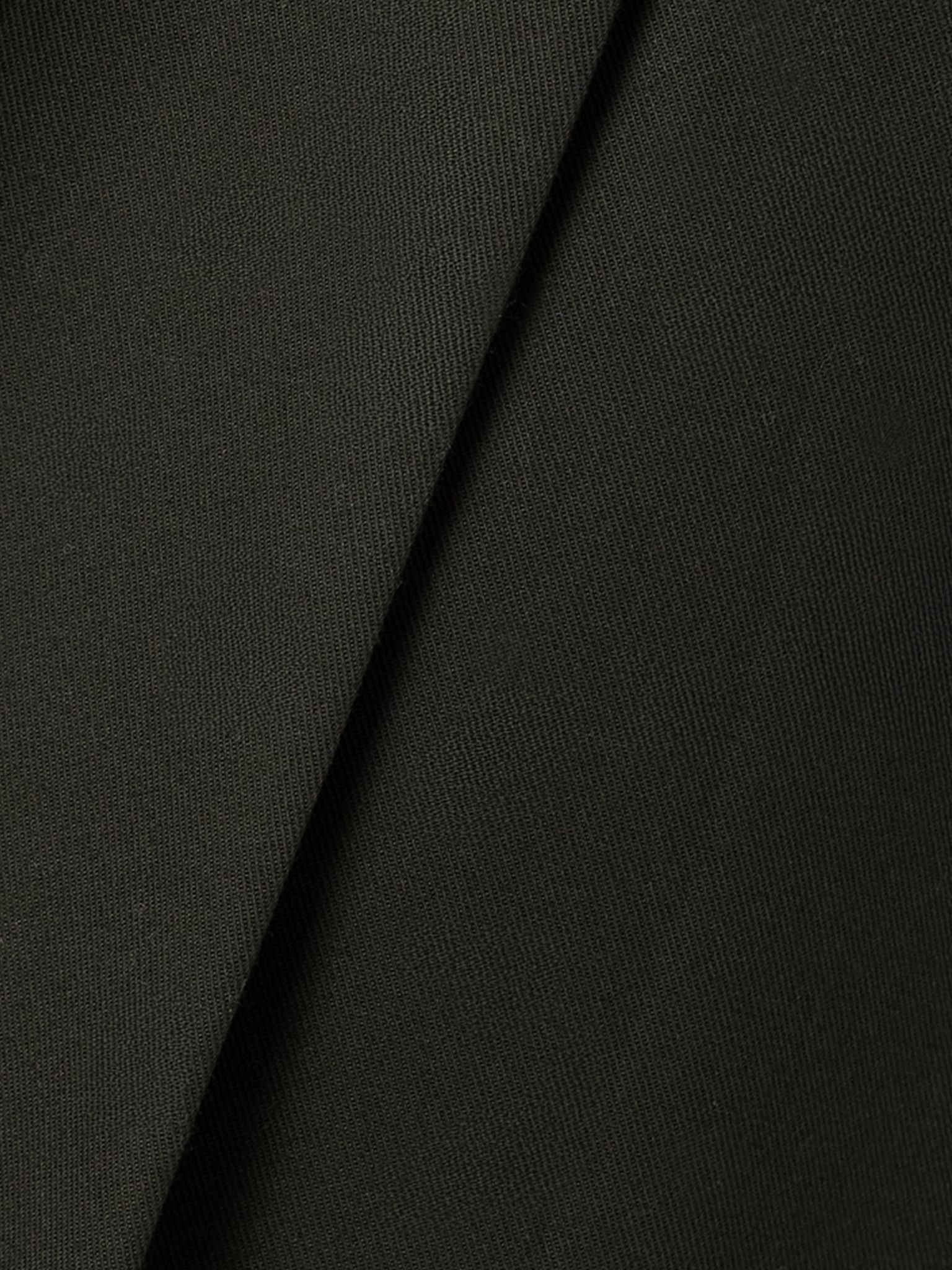 Belted pleated organic cotton-twill pants Dark green - 5