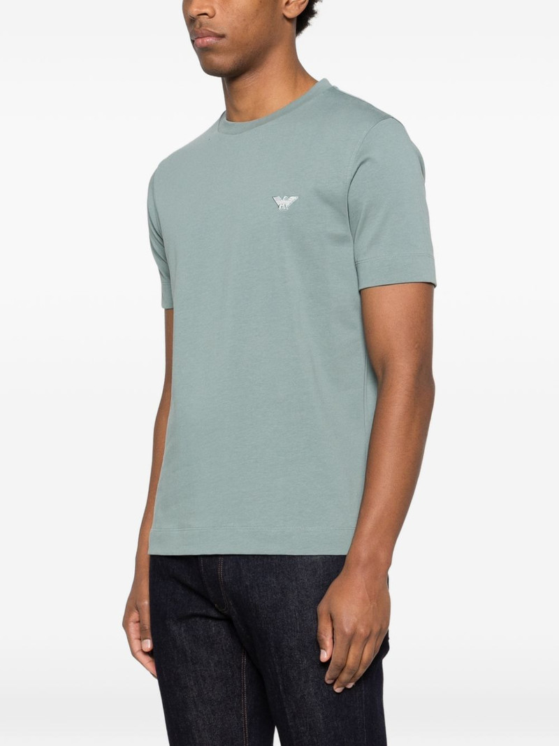 eagle-embroidery crew-neck T-shirt 3