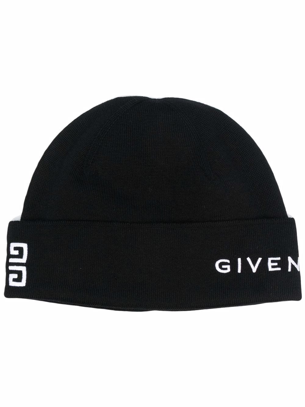 embroidered-logo wool beanie - 1