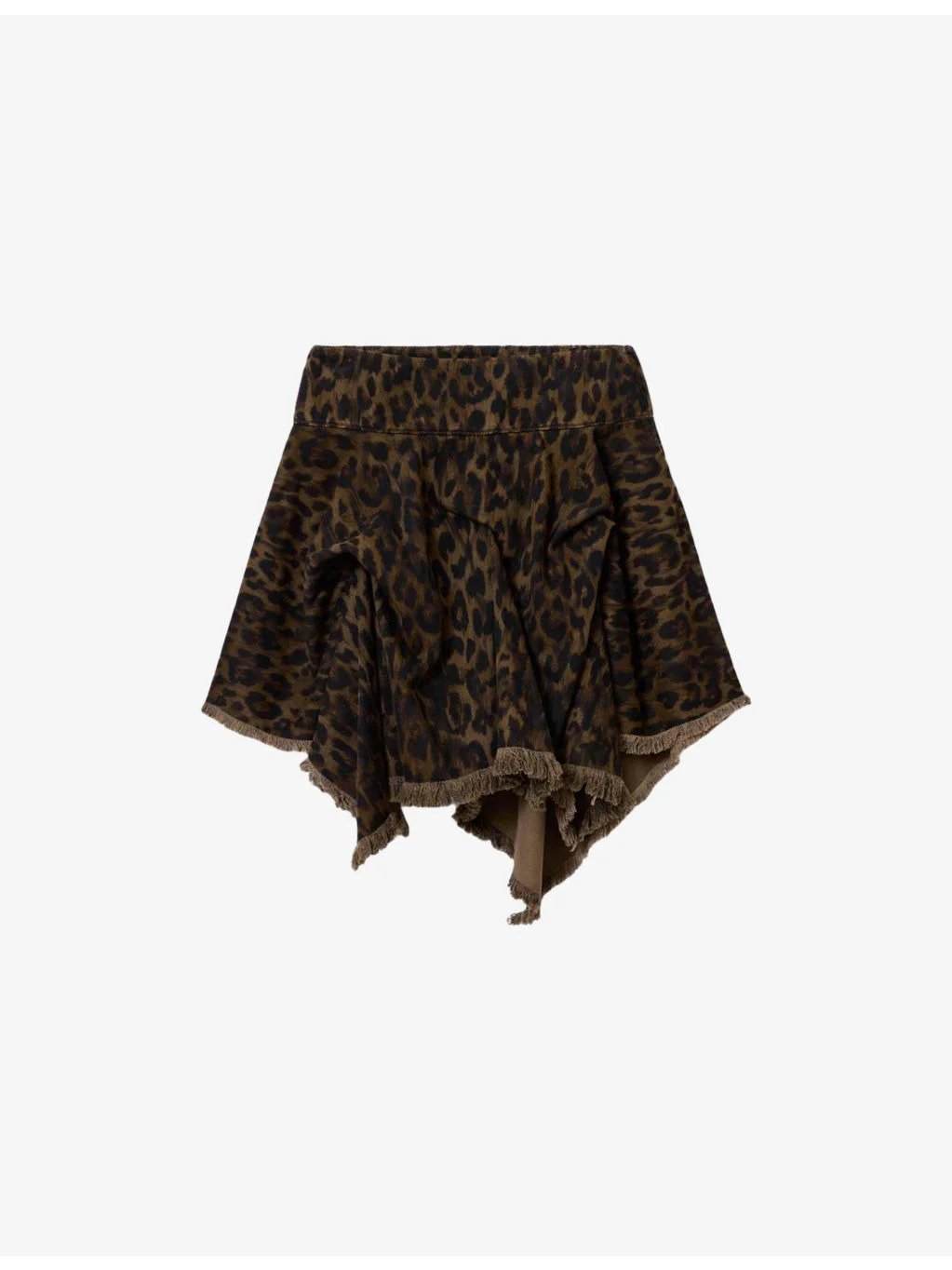 Crissy Leopard-Print Denim Mini Skirt - 1