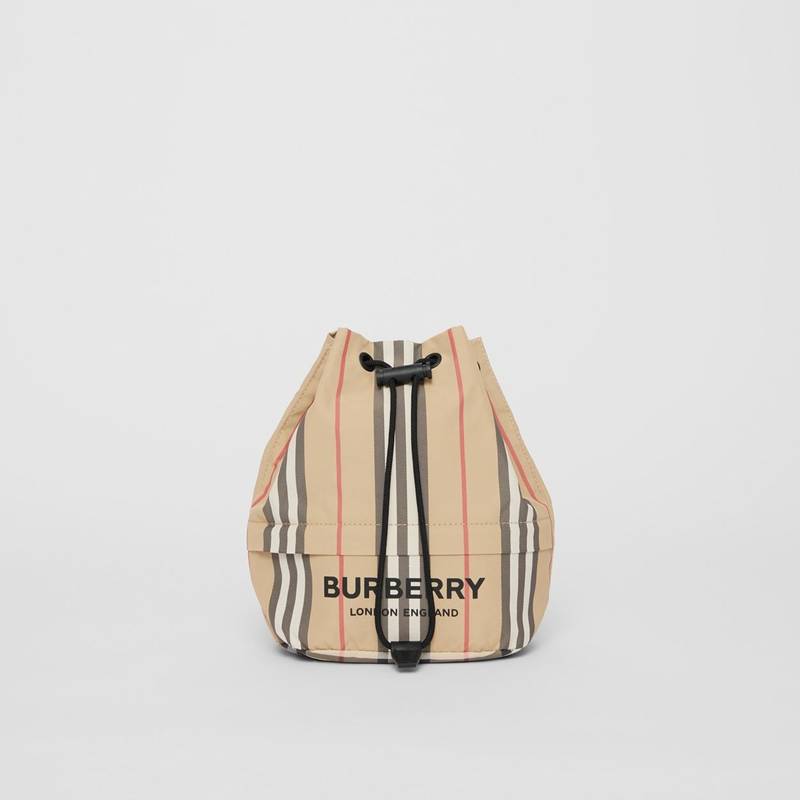 Icon Stripe Nylon Drawcord Pouch 1