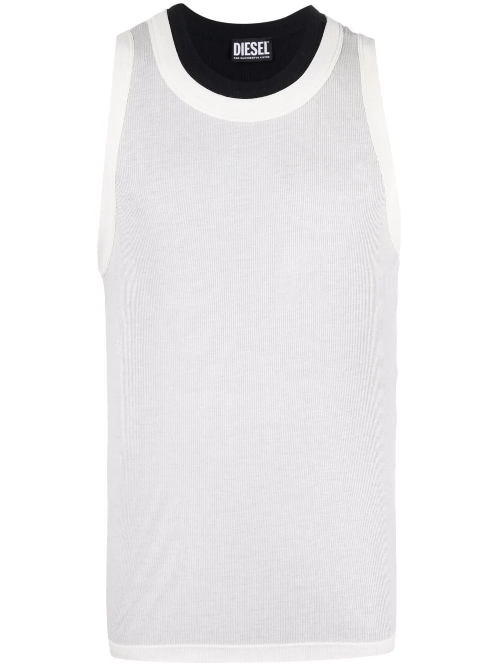 layered-effect ribbed tank top - 1