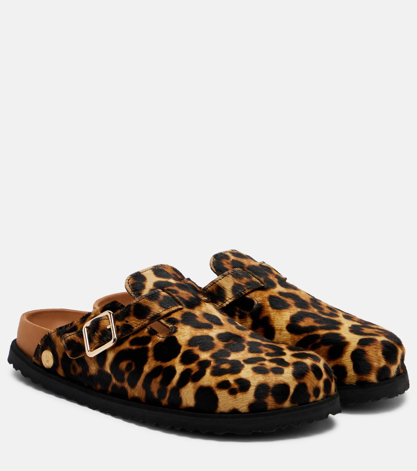 Boston leopard-print calf hair clogs - 1