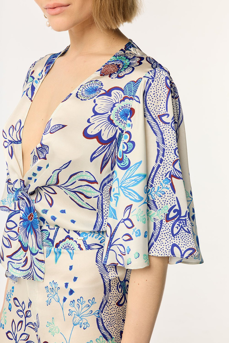 Poupette St Barth Long Jumpsuit Celie - Blue Geo Fish outlook