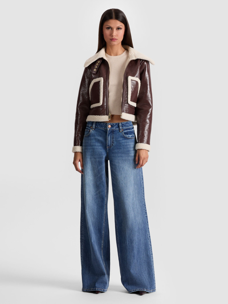 Alice + Olivia ISAIAH FAUX SHEARLING JACKET outlook