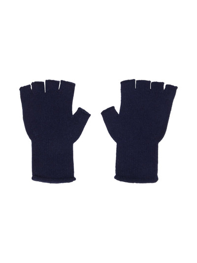 The Elder Statesman SSENSE Exclusive Navy Heavy Fingerless Gloves outlook