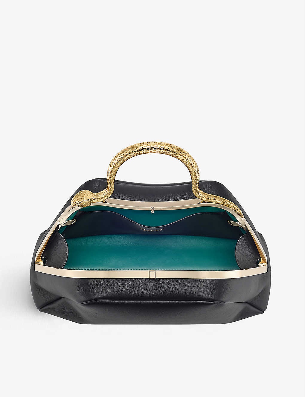 Serpentine leather top-handle bag - 4