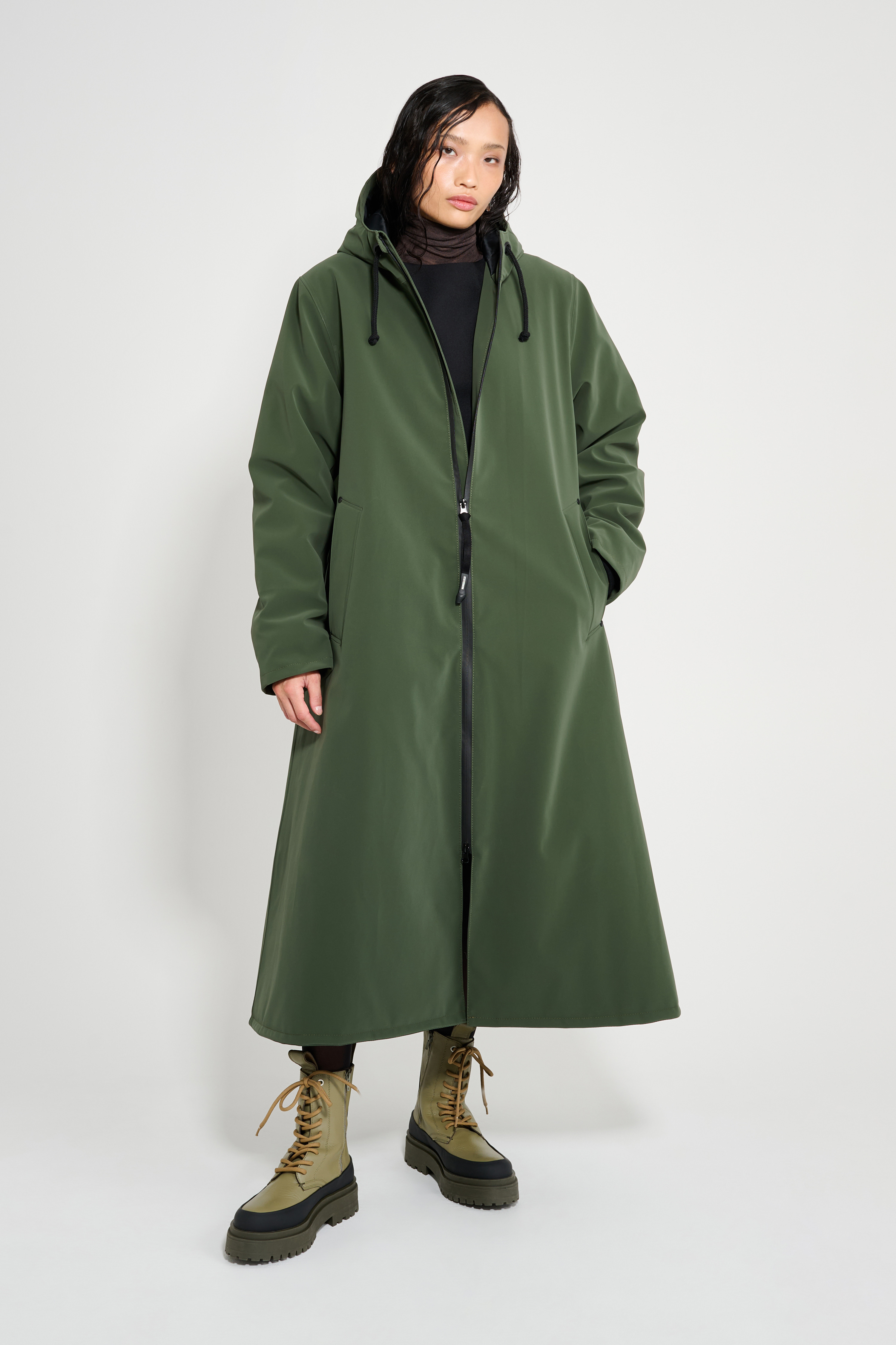 Mosebacke Long Matte Winter Coat Green - 2