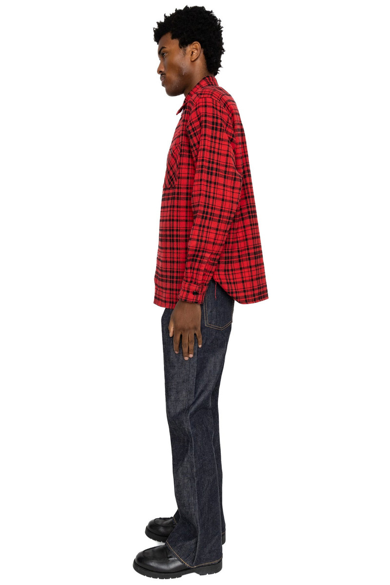 SUGAR CANE Twill Check L/S Work Shirt - Red outlook