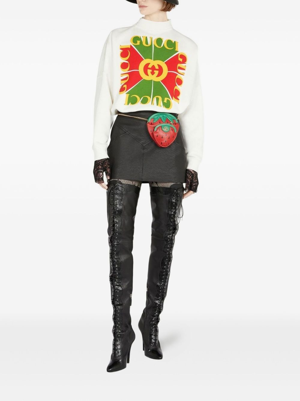 logo-print high-neck sweatshirt - 2