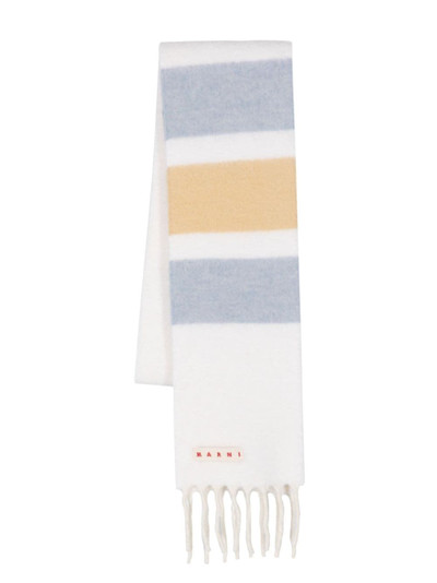Marni striped brushed-wool scarf outlook