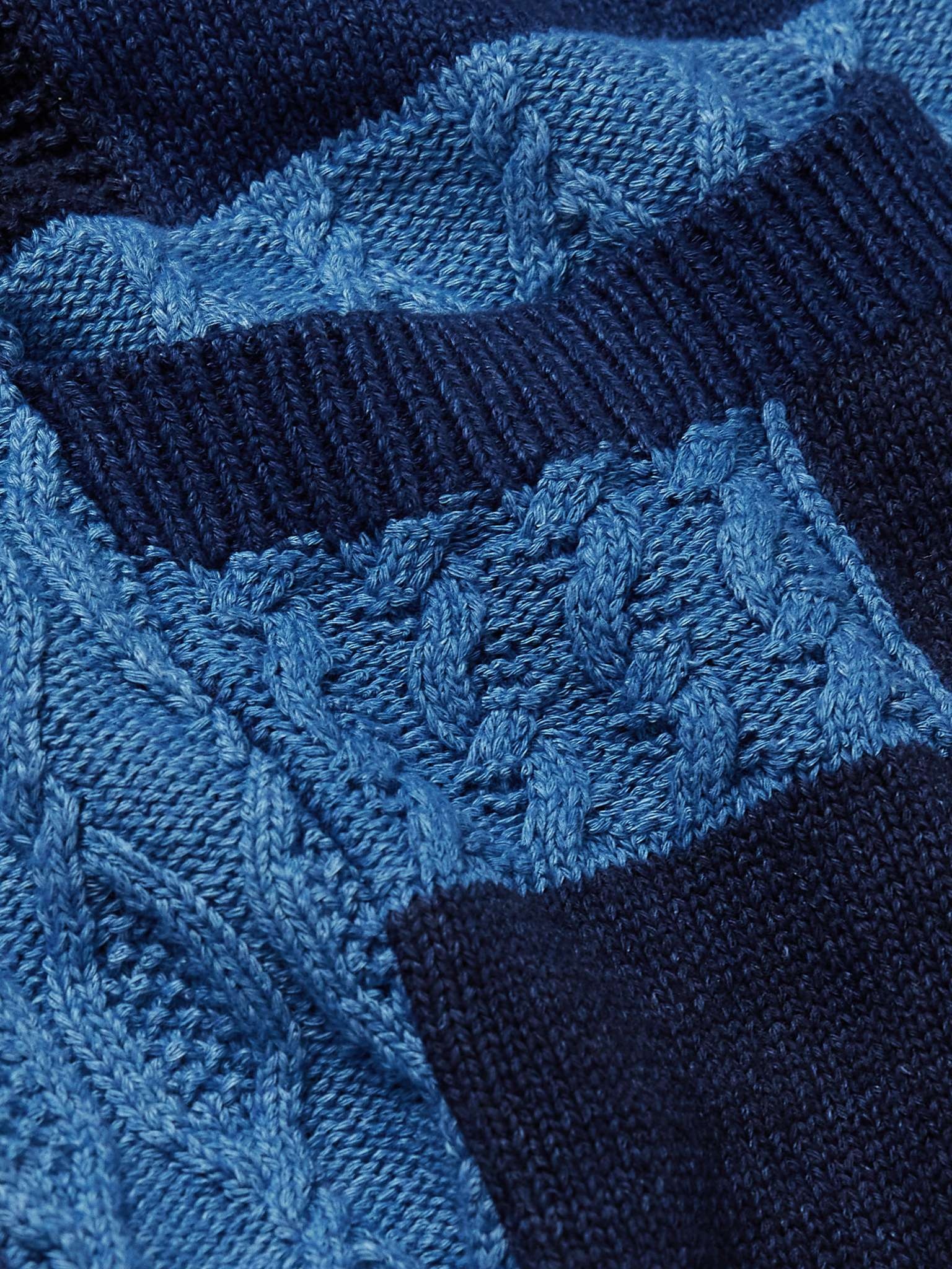 Patchwork Knitted Cotton Cardigan - 3