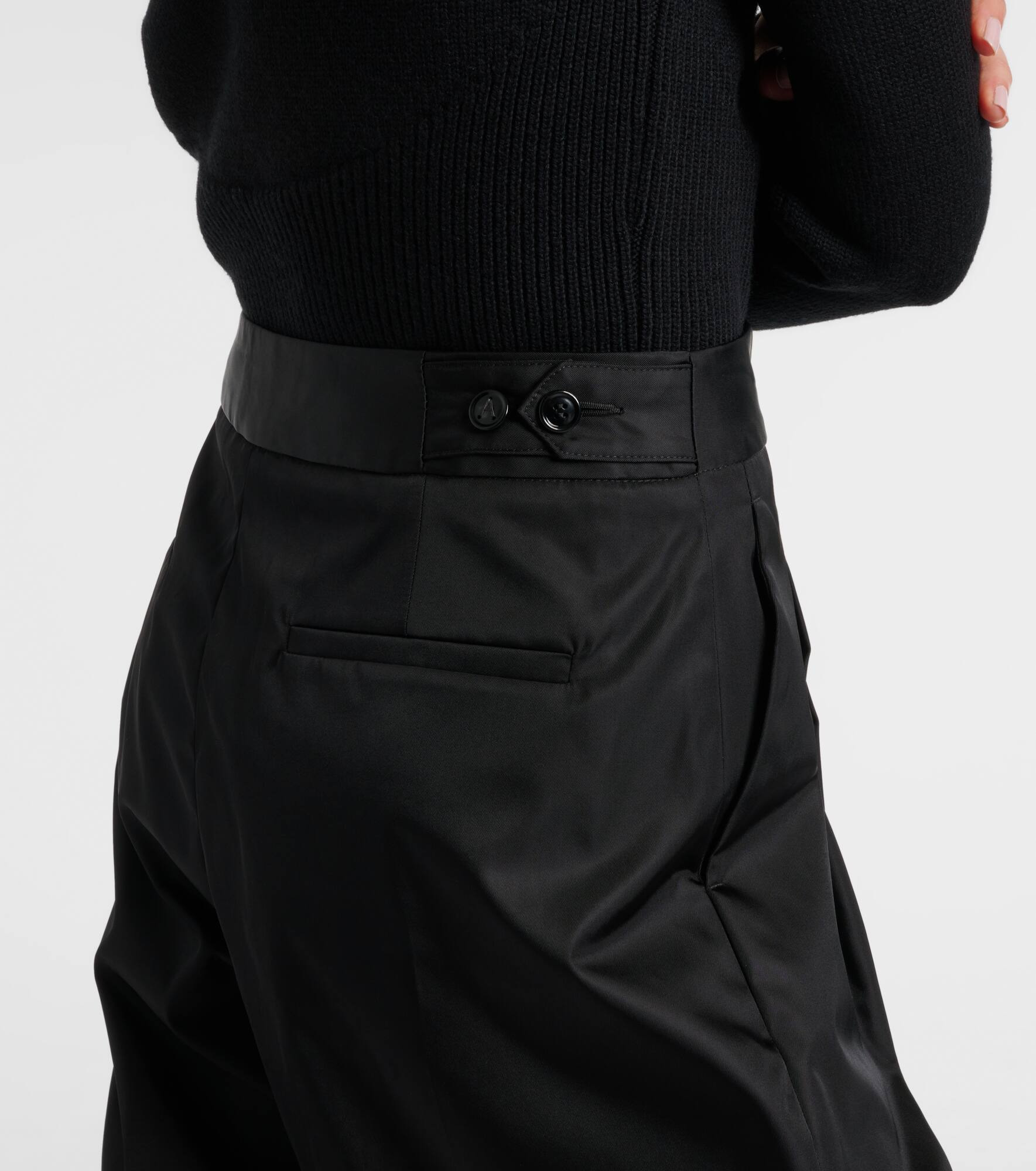 Cropped high-rise satin tapered pants - 6