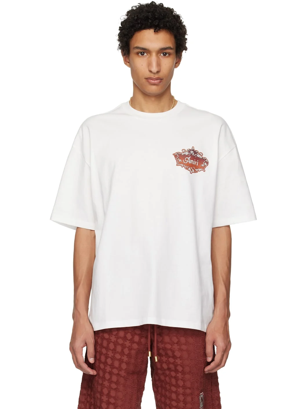 White Chateau Crest Oversized T-shirt - 1
