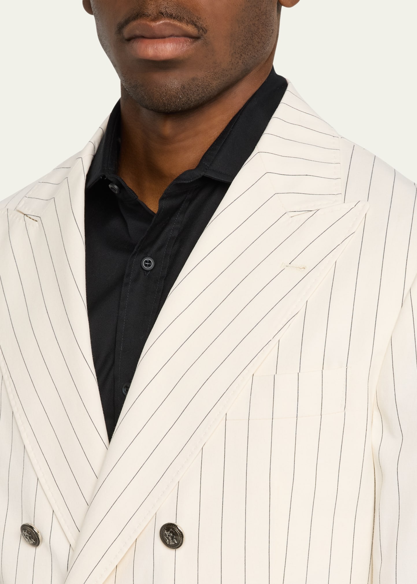 Men's Double-Breasted Pinstripe Sport Coat - 5