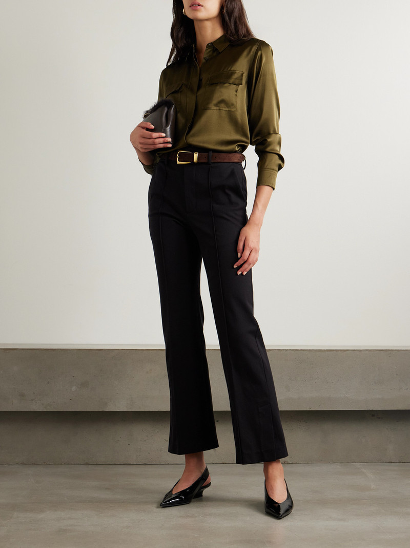 FRAME Crop Kick Flare Stretch-cotton Pants outlook