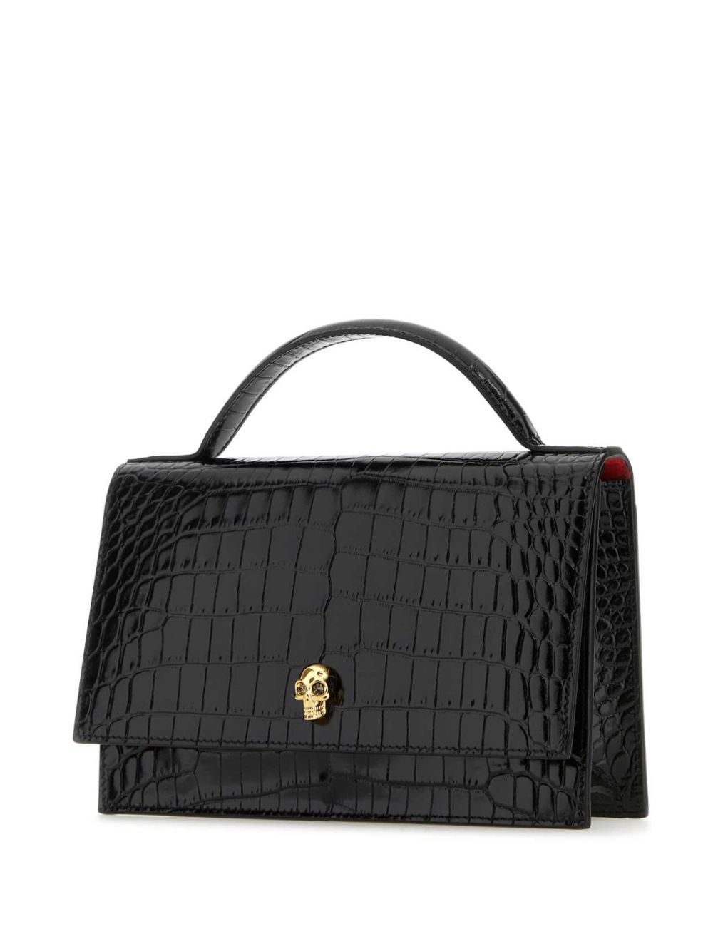 Skull crocodile-embossed shoulder bag - 3