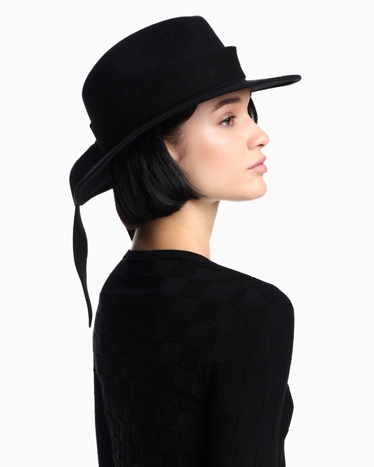 CHECK-EFFECT KNIT FRONT AND BACK VISCOSE JUMPER - 4