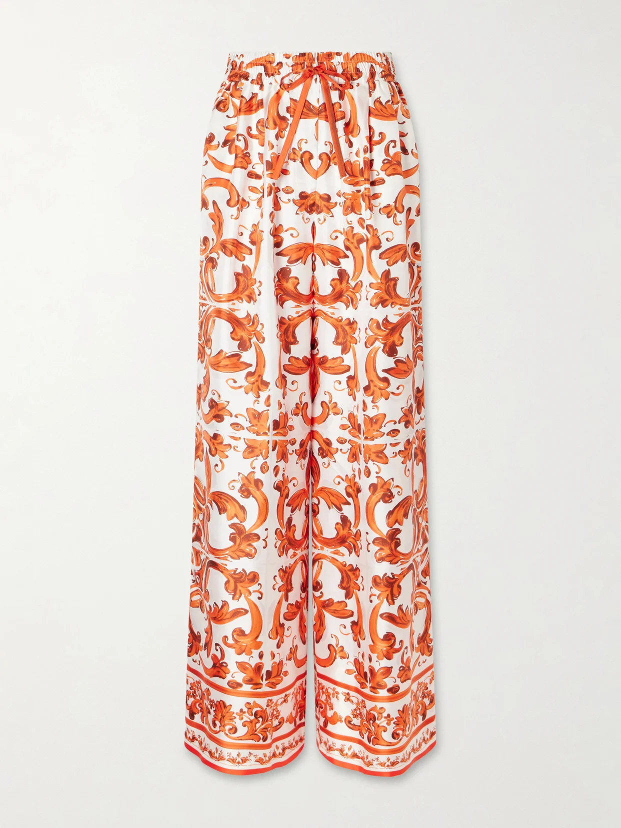 Printed Silk-twill Wide-leg Pants - 1
