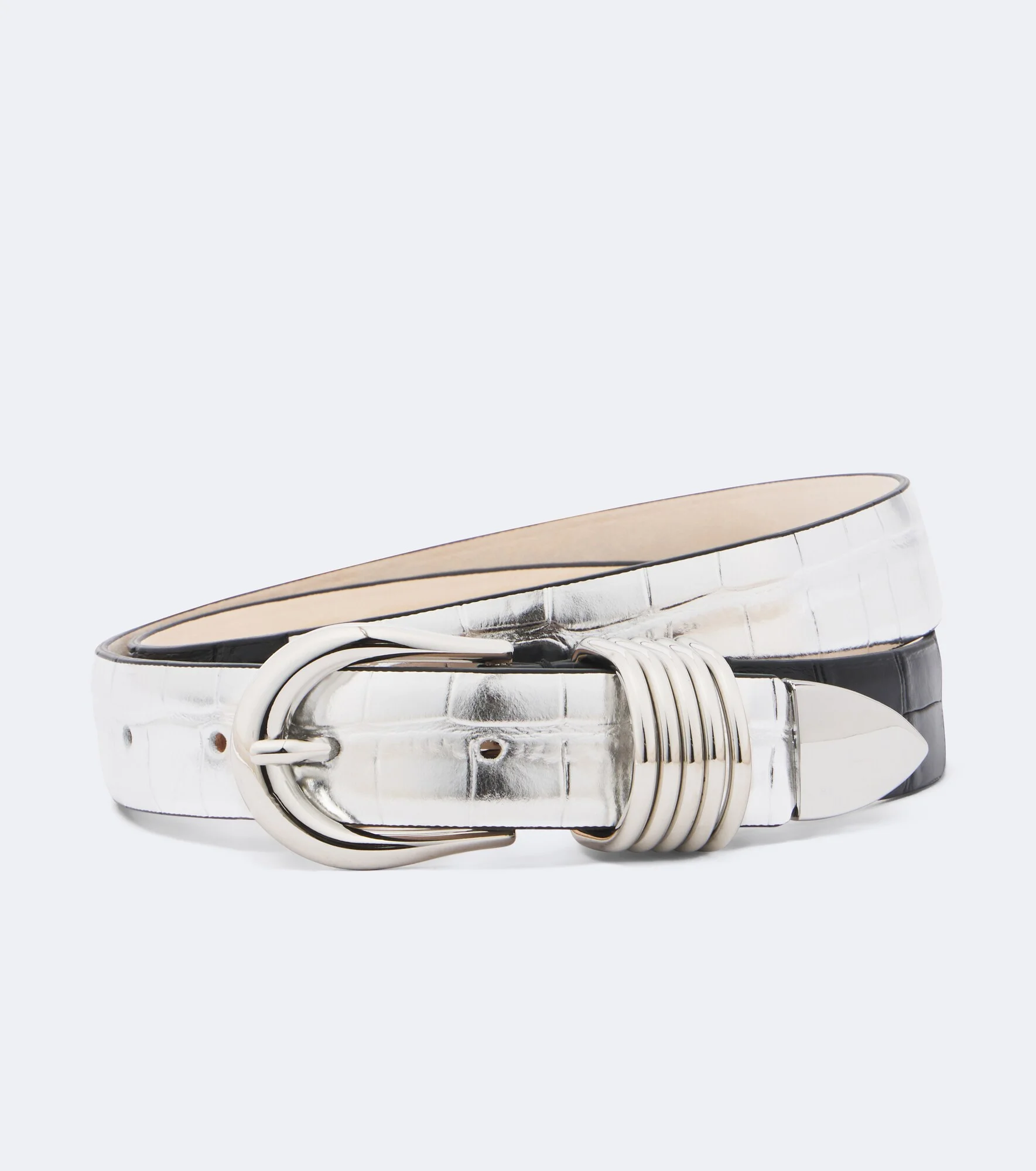 Hollyhock reversible metallic leather belt - 1