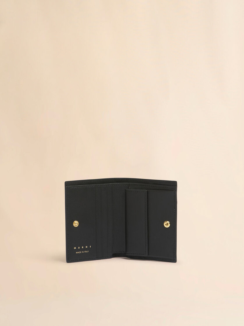 Marni BLACK, GREEN AND GRAY LEATHER BIFOLD WALLET outlook