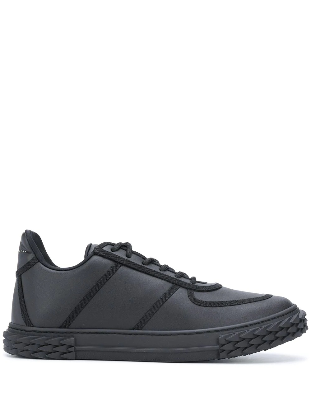 low top ridged sole sneakers - 1