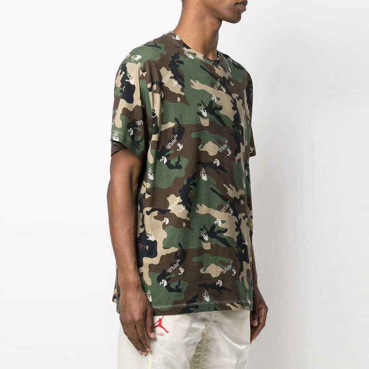 Off-White SS21 Cozy Camouflage Pattern Short Sleeve Loose Fit Camouflage OMAA038S21JER0165600 - 4