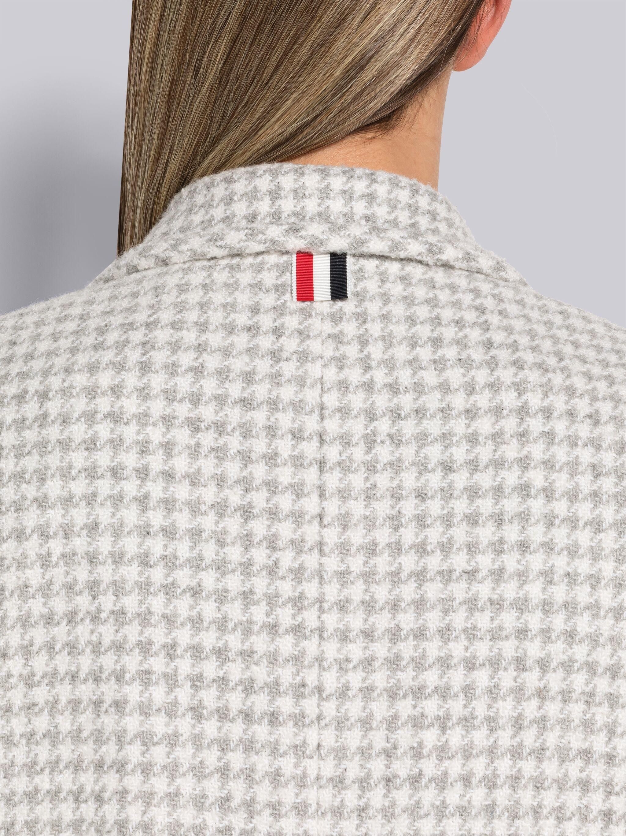 Houndstooth Cashmere Boucle Single Vent Overcoat - 5