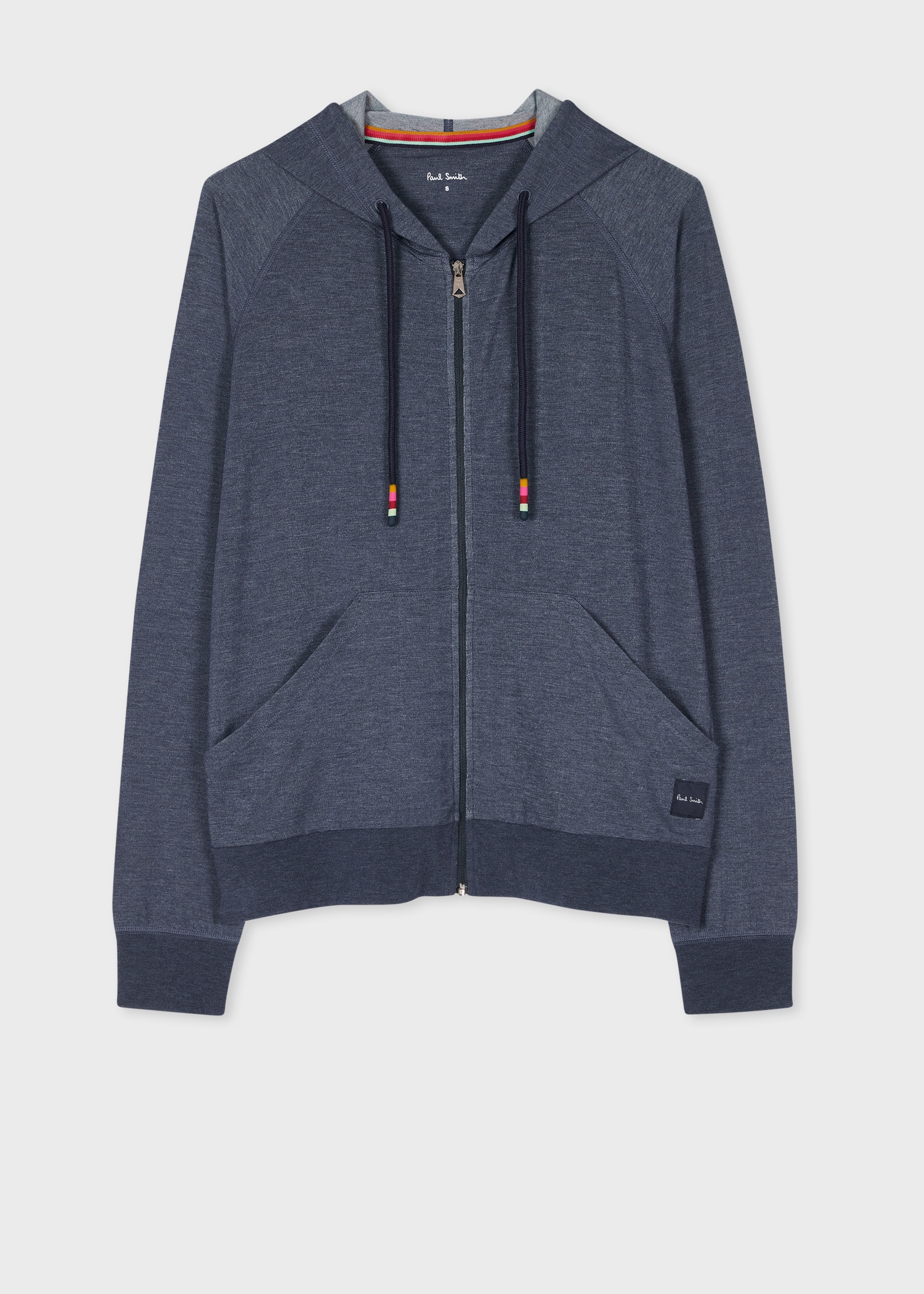 Women's Denim Blue Modal-Blend Zip Lounge Hoodie - 1