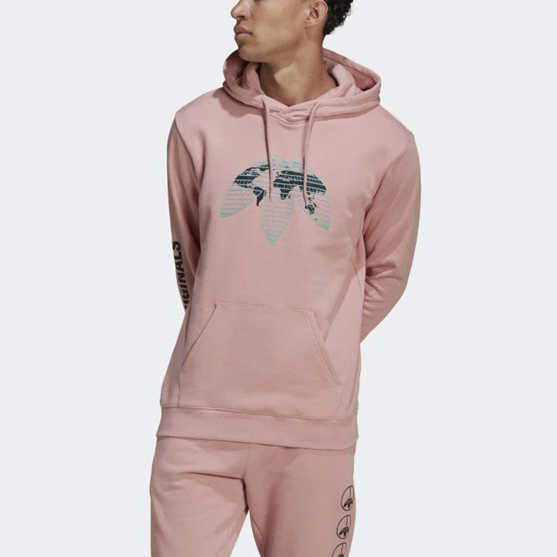 adidas Men's adidas originals Alphabet Printing Large Logo Long Sleeves Pullover Pink HF4903 outlook