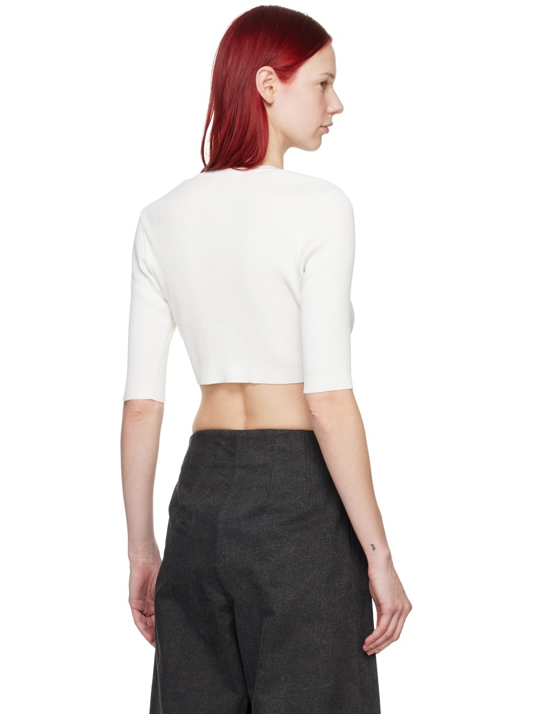 AURALEE White Short Cardigan | ssense | REVERSIBLE