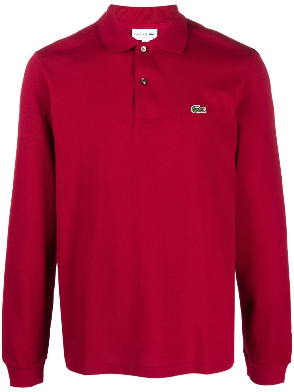 logo-patch long-sleeve cotton polo shirt - 1