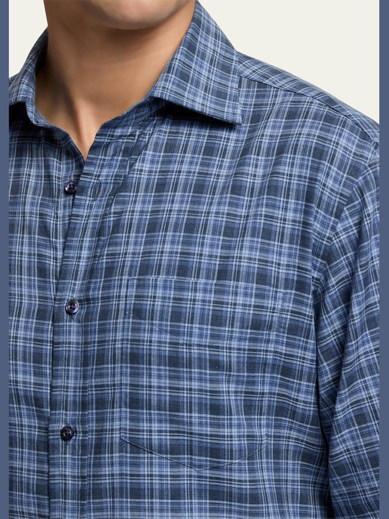 Men's Aston Cotton Plaid Pocket Sport Shirt 5