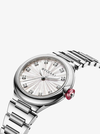 BVLGARI RE00006 Lvcea stainless-steel and 0.22ct diamond automatic watch outlook
