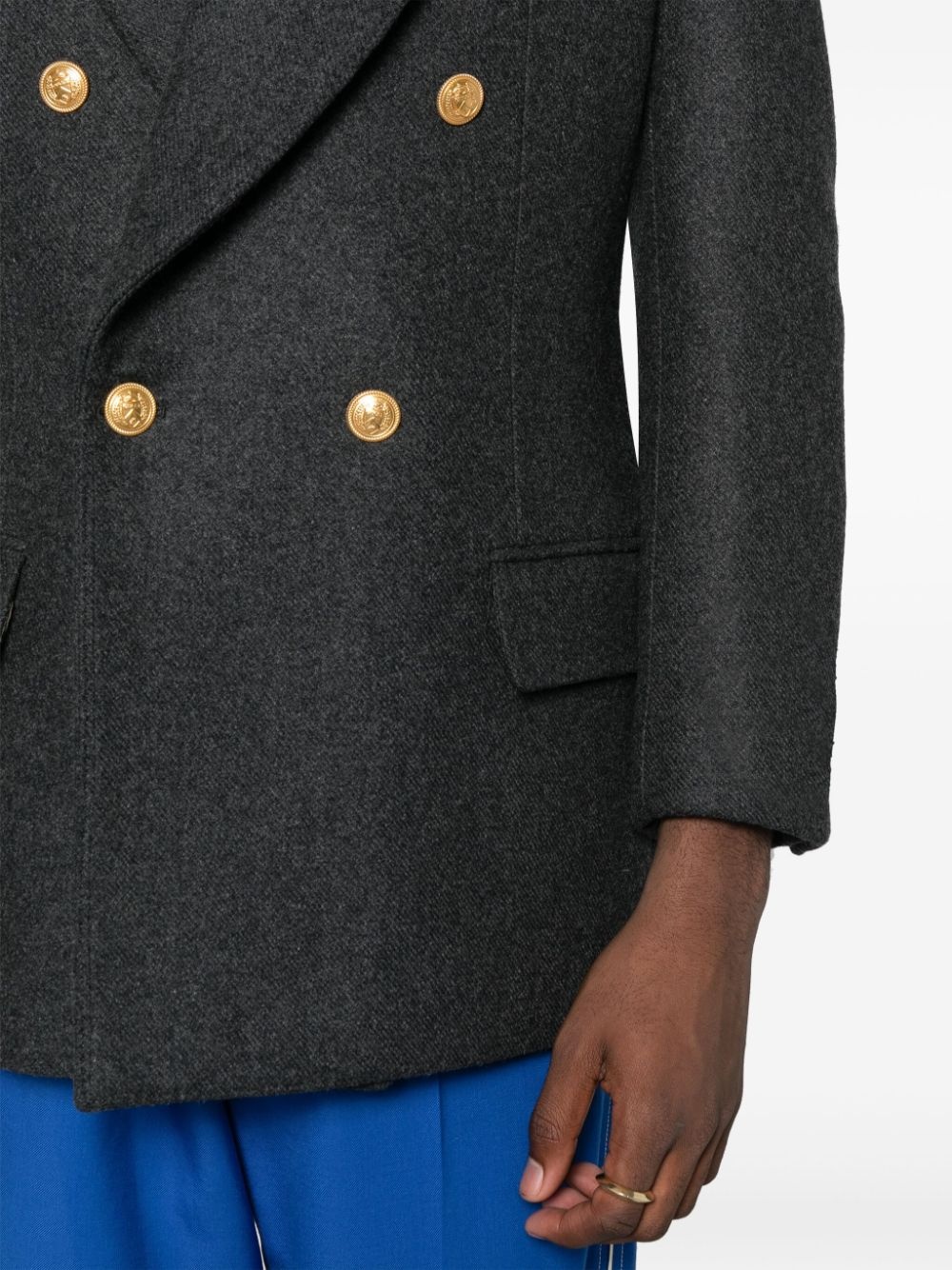 wool-cashmere double-breasted jacket - 5