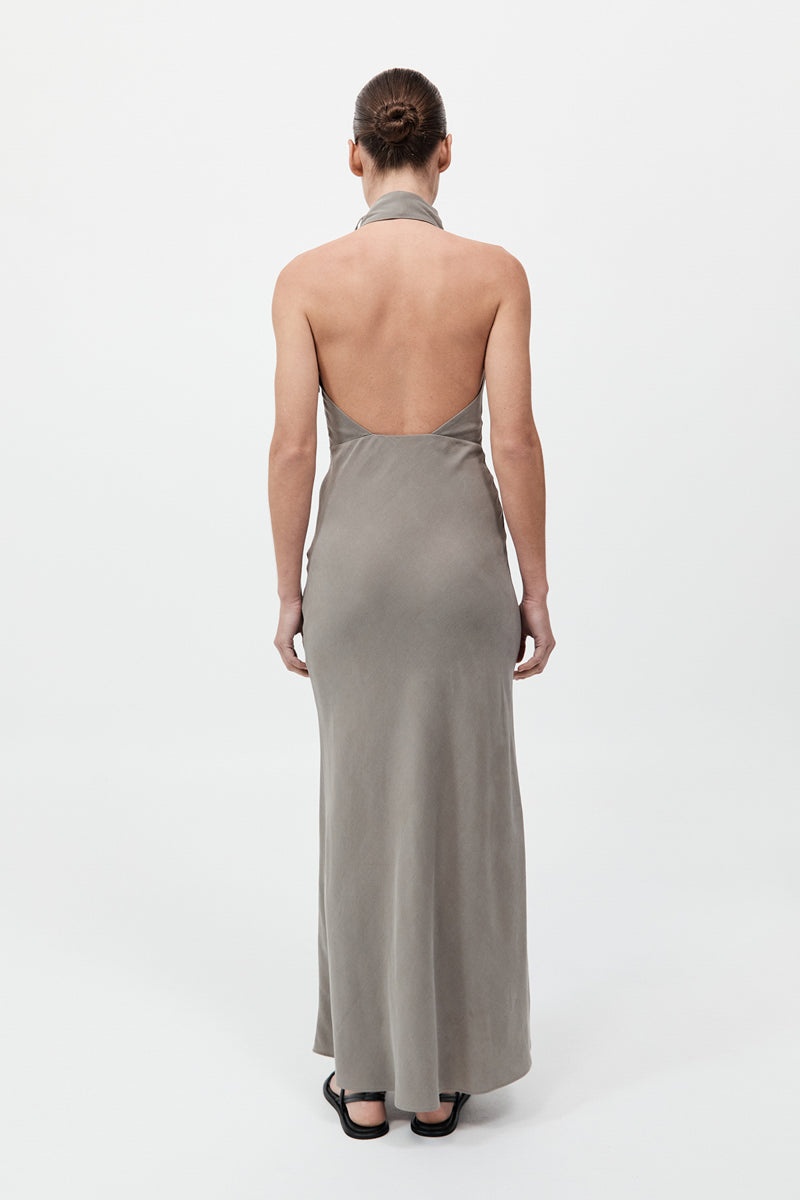 Bias Scarf Dress - Slate - 8