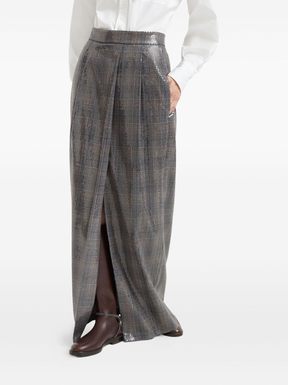 sequin-embellished long skirt - 3
