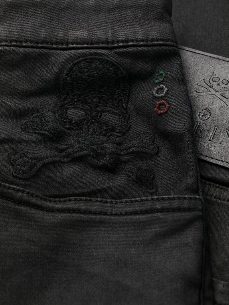 skull-patch skinny-cut jeans 7