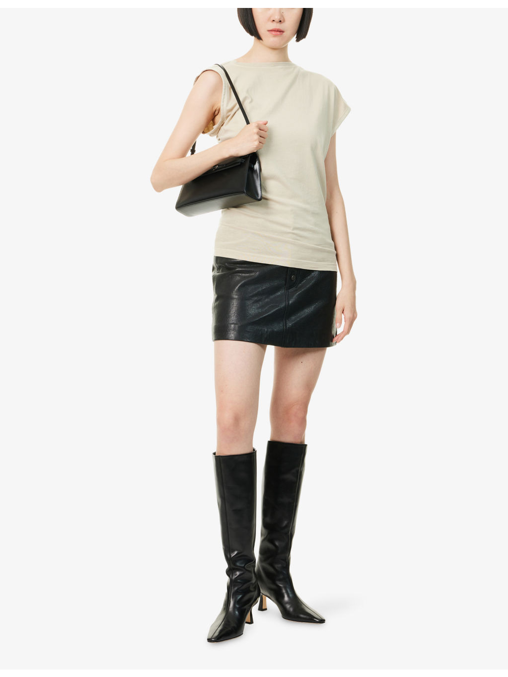 Beth Asymmetric Cotton-Jersey T-Shirt - 2