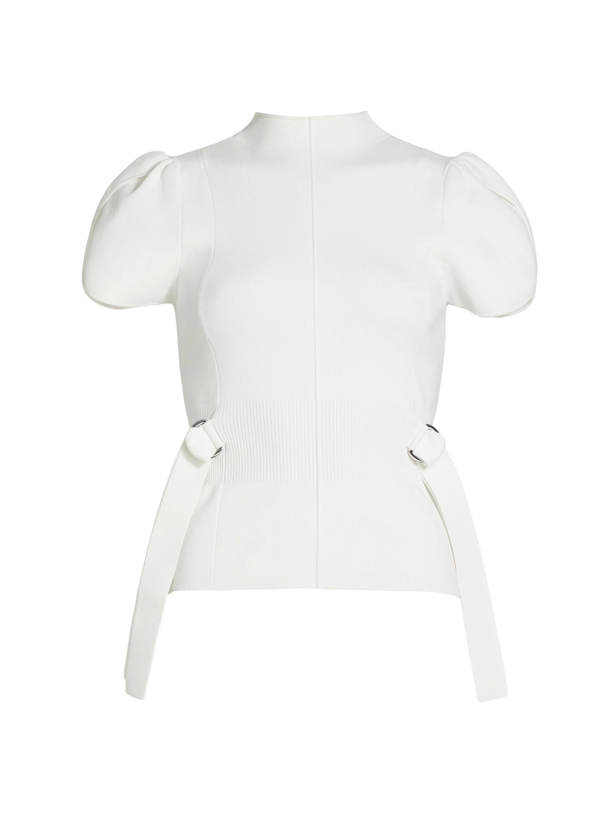 Women's Compact Rib-Knit Tulip Top - Ivory - 1